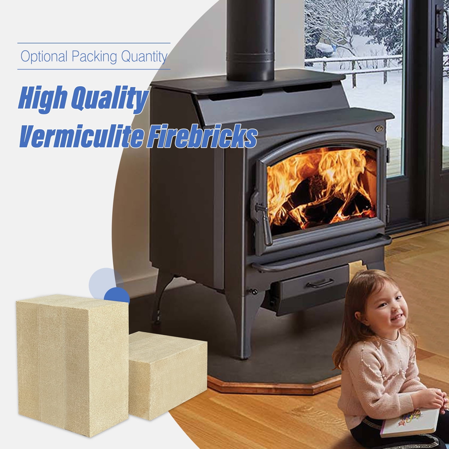 Replacement Universal Vermiculite Stove Fire Bricks 4.5 x 9 Wood Log  burner