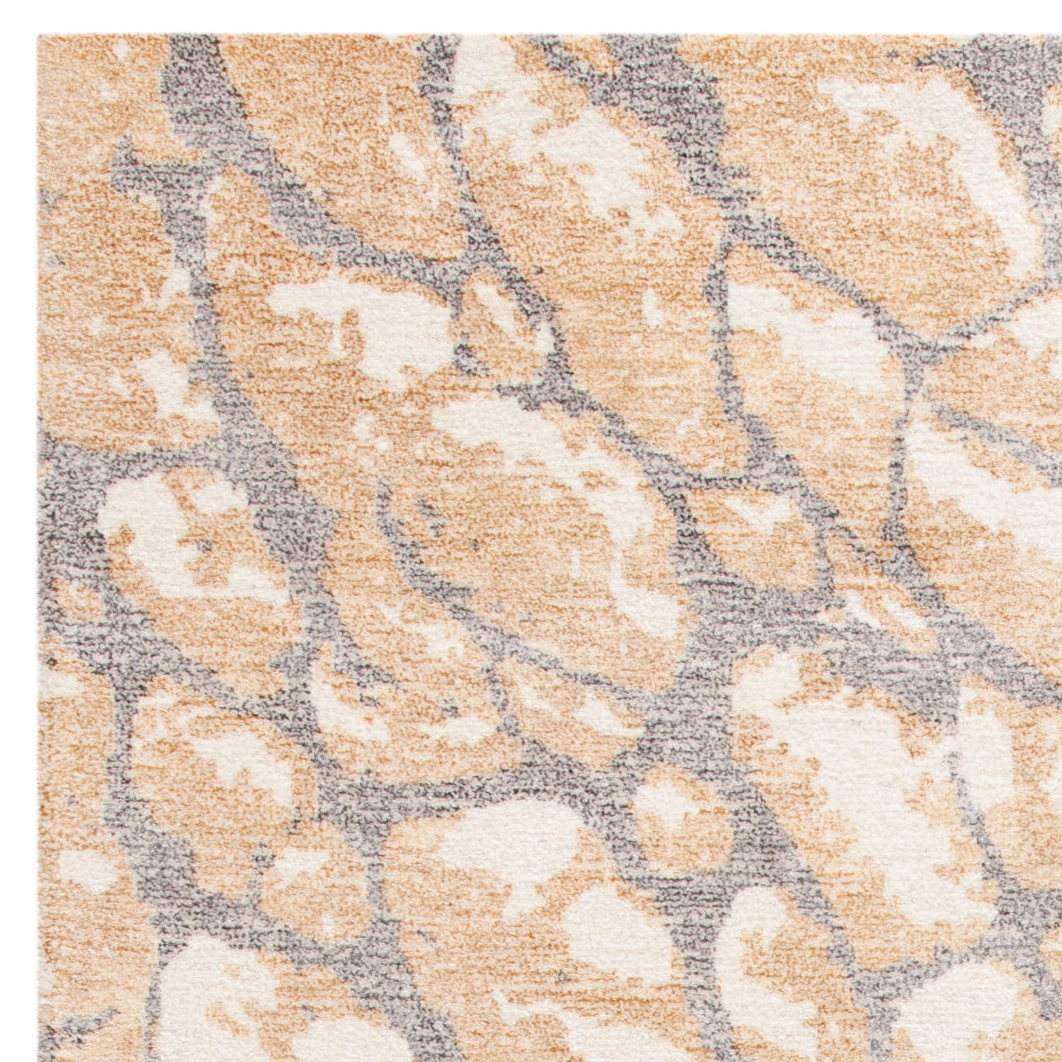 SAFAVIEH Restoration Vintage Conway Abstract Distressed Runner Rug, Gold/Ivory, 2'3" x 8'