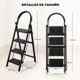 thumbnail image 2 of Escalera Plegable para Casa, 4 Peldaños de 28cm de Ancho, Con Pasamanos Antideslizantes, Diseño de Cierre de Seguridad, Para Reposapiés para Armario, Interior Y Exterior(Acero), 2 of 8
