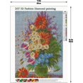 thumbnail image 4 of ER Kit de pintura de diamante 5D (30 x 40 cm), juego completo de pintura de diamante, pintura por número, punto de cruz de diamantes de imitación y flores amarillas para decoración de pared, sala de estar, dormitorio, oficina Rojo Verde, 4 of 5