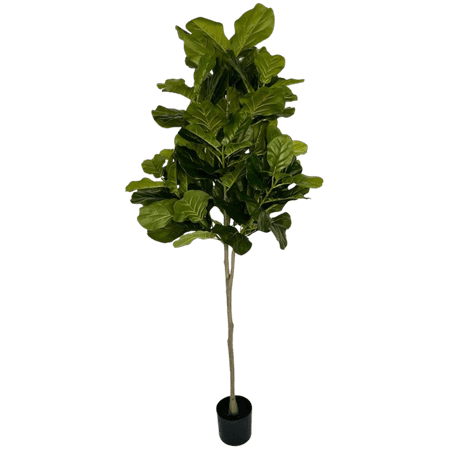 6 feet Artificial Real Touch Fiddle Leaf Fig Tree in Plastic Planter