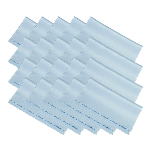 Unique Bargains Microfiber Cleaning Cloth 7' x 6' Soft for Camera Lens, Blue 20 Pack