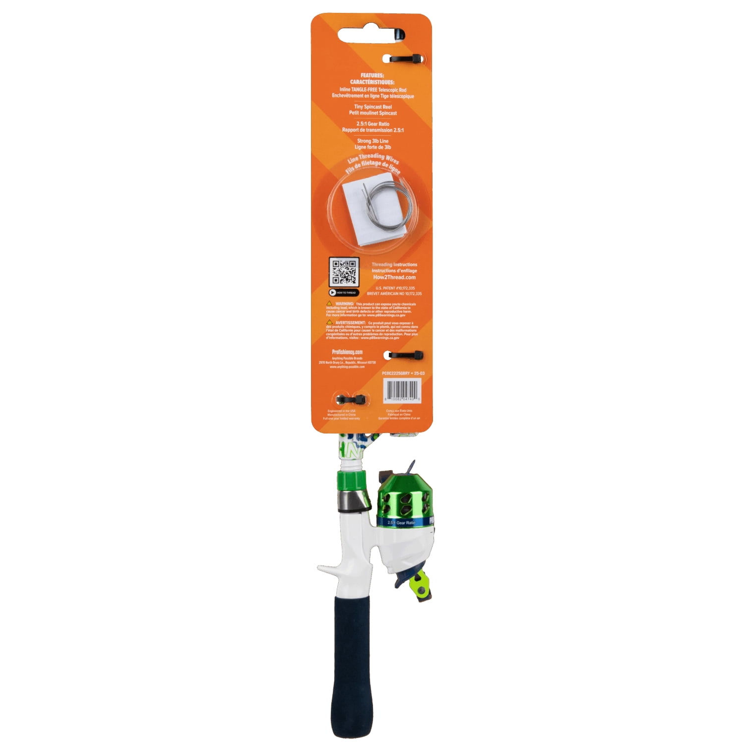 Tiny Micro TF Pocket Combo - Green Briyo Fishing Rod & Reel Set