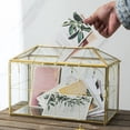 thumbnail image 3 of Caja de cristal para tarjetas de boda Giadun Gold Brass con cierre de 32 cm, 3 of 6