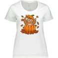 thumbnail image 3 of Inktastic Owl in a Pumpkin Cute for Halloween and Thanksgiving Women's Plus Size T-Shirt, 3 of 5