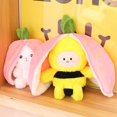 thumbnail image 4 of Peluche de abeja de 20 cm/30 cm, adorable fruta, fresa, de gato, suave, kawaii, escondido en una bolsa, regalo para niñas y niños., 4 of 6