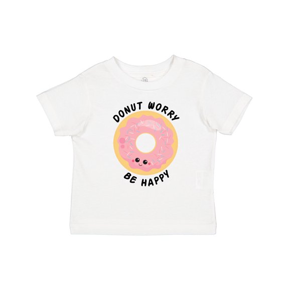 Inktastic Donut Worry Be Happy Pink Sprinkle Donut` Boys or Girls Toddler T-Shirt