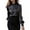 Black, variant on Women's Elegant Satin Blouse, Fall Long Sleeve Tie Neck Shirt with Two Back Buttons, Formal Office Work Top and Special Occasion Blouse for Women Black L