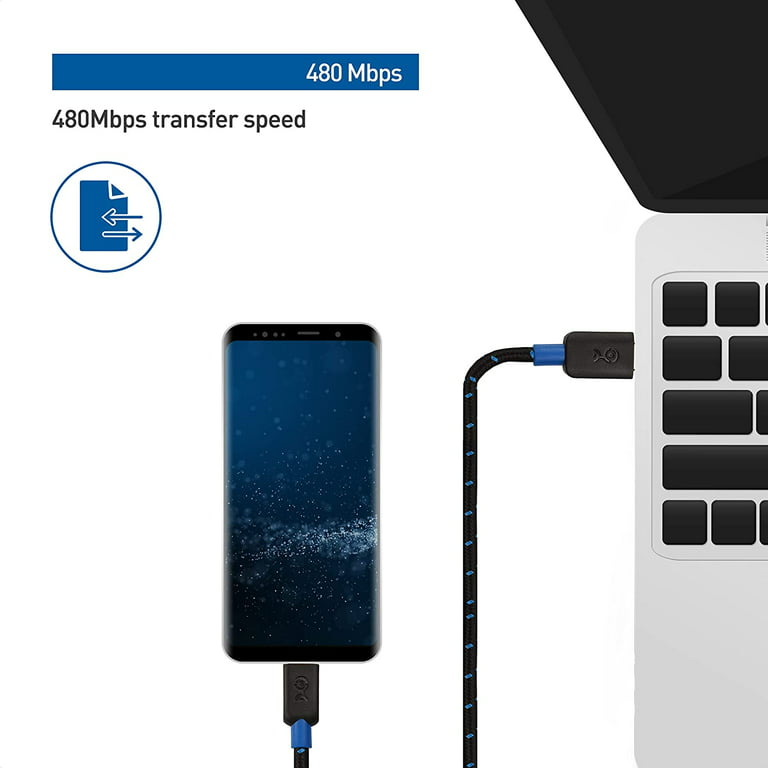 Cable Matters Cable Matters USB C to Micro USB Cable (Micro USB to USB-C with Braided Jacket Feet in Black - Walmart.com