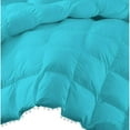 thumbnail image 3 of DNG Creations 1 Piece Pom Pom Box Design Comforter 550 GSM All Season White Vintage Pom-Pom Fringe ( Full/Queen Size ) 100% Egyptian Cotton, Solid Turquoise Blue Colour, 3 of 5