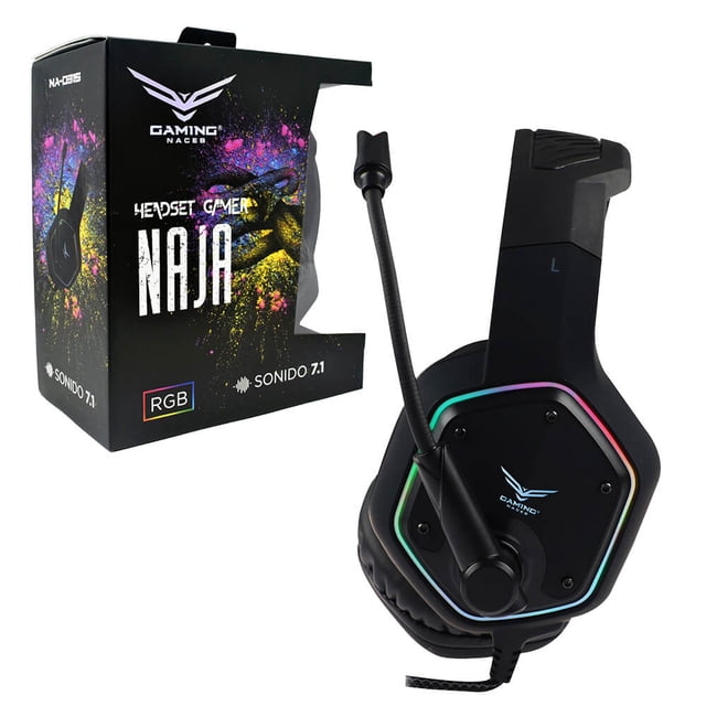 Audífonos Gamer 7.1 RGB Naceb Technology USB 2 m NA-0315