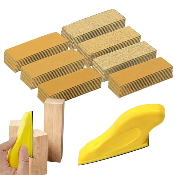 Sanding Kit, 70 Sheets of Micro Sandpaper with Hand Sanding Block for Wood Crafts, Metal Finishing