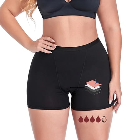 VOOPET 3Pack Women Period Panties Menstrual Boxer Boyshorts 4-Layer Leakproof Underwears Absorbent Overnight Briefs