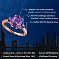 thumbnail image 2 of Gem Stone King 2.80 Ct Oval Purple Amethyst 18K Rose Gold Plated Silver Ring, 2 of 6