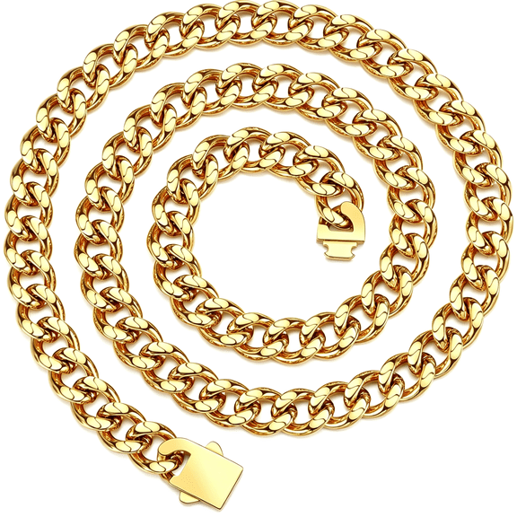 TUWAFE Chunky Gold/Silver Necklace for Women-Stainless Steel Chain|Chunky Hip Hop Curb Chain in 316L Stainless Steel. Waterproof Thick Cuban Chain for All-Day Wear. Gift Box Included.