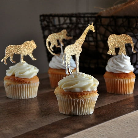 Jungle Animal Cupcakes - Jungle Baby Shower Decorations. Ships in 1-3 Business Days. Jungle Animal Cupcake Toppers 12CT.