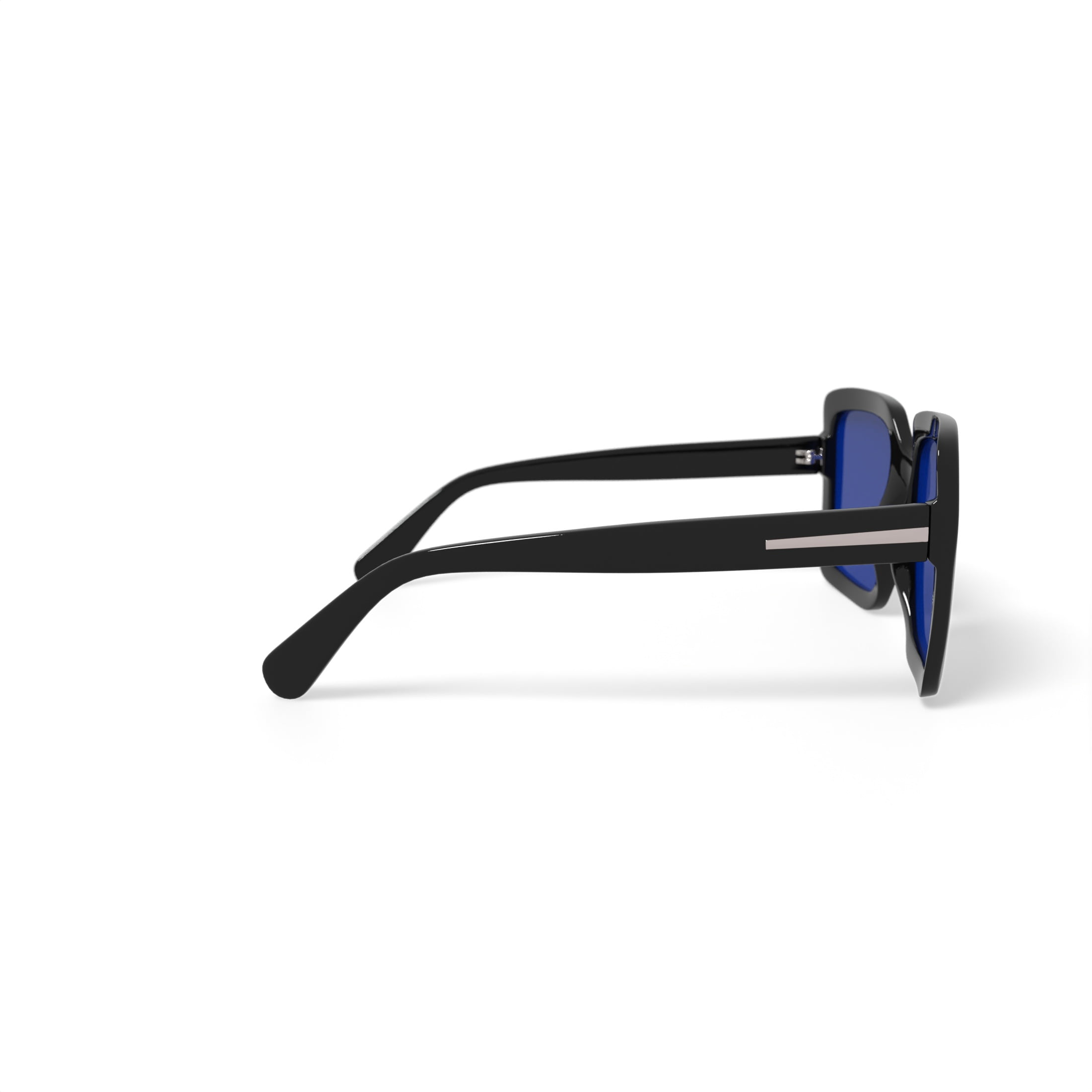 Harper and Roe HR1006 Square Sunglasses with Case, Black, Plastic Frame, 52-23-140