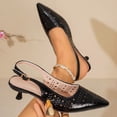 thumbnail image 2 of Viluyesy Pumps for Women Pointed Toe Slingback Kitten Heel Comfortable Dress Work Shoes Casual Walking Black Size 6.5, 2 of 10