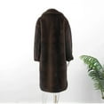 thumbnail image 3 of Faux Fur Long Coat Fashionable Fluffy Plush Coat (M, Brown), 3 of 7