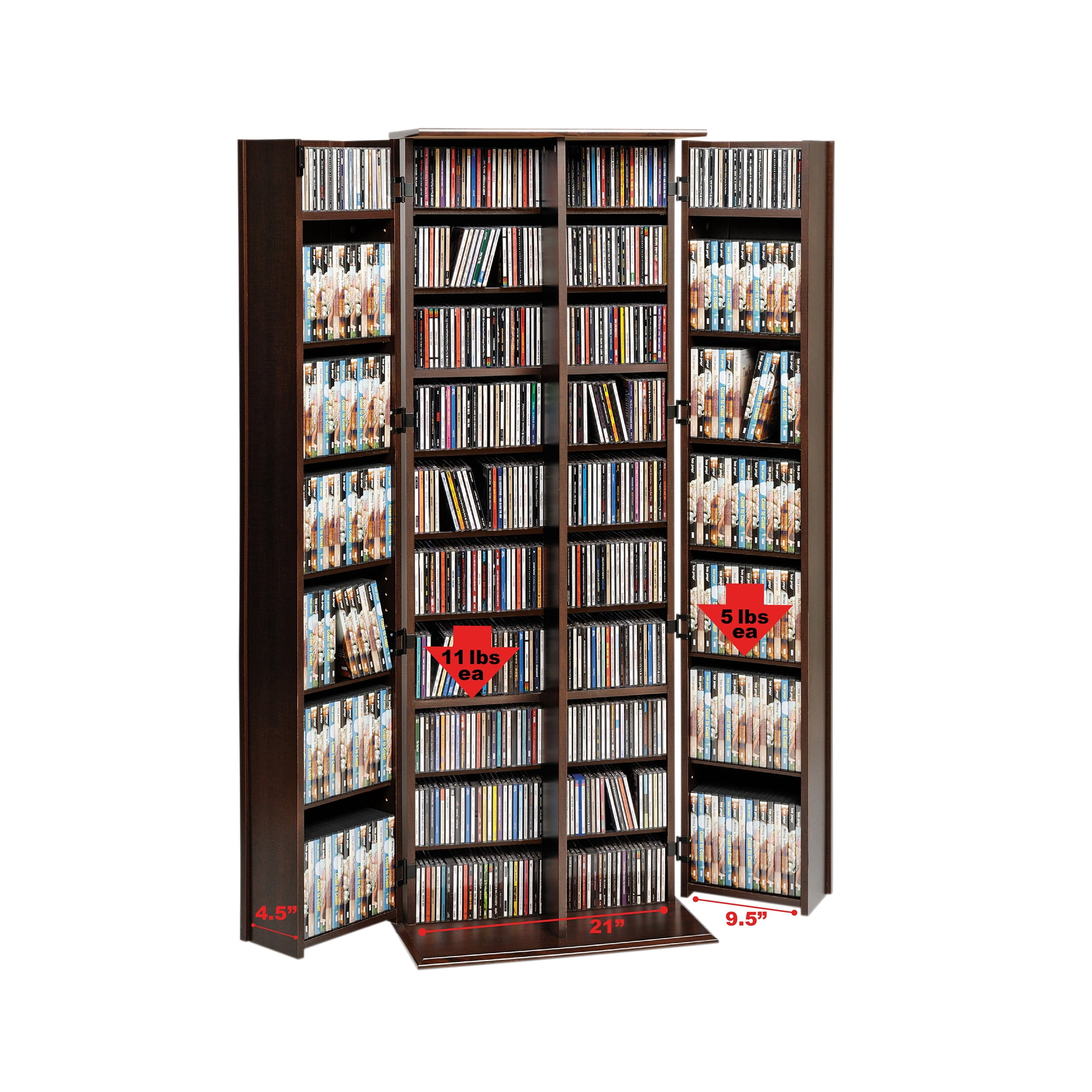 Prepac Grande Locking Storage Cabinet with Shaker Doors, Espresso