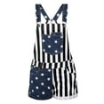 thumbnail image 3 of Inevnen American Flag Womens Overalls 4th of July Denim Bib Shorts Adjustable Strap Jean Rompers, 3 of 4