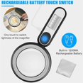 thumbnail image 4 of Rechargeable Magnifier with Light, Handheld Luminous Magnifier 21 LED 3 Modes Lighting Book Magnifier, 4 of 5
