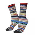 thumbnail image 4 of Calcetines vintage retro con forma de disco y espinas para hombre y mujer, calcetines largos hasta la rodilla para parejas, calcetines con personalidad estilo hip hop y skate, 4 of 5