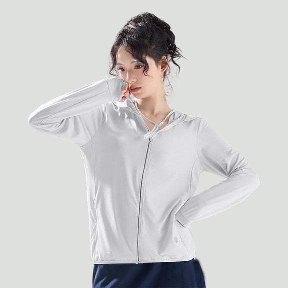 Maqroz UPF 50 Sun Protection Hoodie Women Full Zip UV Jacket with Face Cover Mask Lightweight Outdoor Hiking Fishing Shirt Long Sleeve Windbreaker with Side Pockets