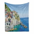 thumbnail image 1 of Vernazza Soft Flannel Fleece Throw Blanket, Photo of Colorful Coastal Village Touristic Attraction Point in Italy, Cozy Plush for Indoor and Outdoor Use, 50" x 60", Multicolor, by Ambesonne, 1 of 6