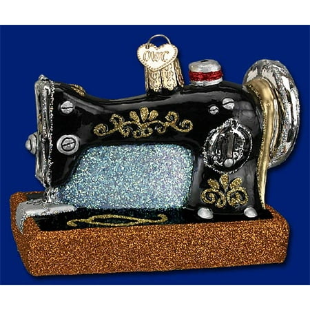 - Sewing Machine Glass Old World Christmas Ornament FREE BOX 32103 New Seamstress