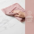 thumbnail image 4 of REGALWOVEN 2 Pack Cotton Linen Kitchen Towels, Solid Color Fringed Dish Towels, Soft Absorbent Hand Towels Pink 18" x 18", 4 of 7