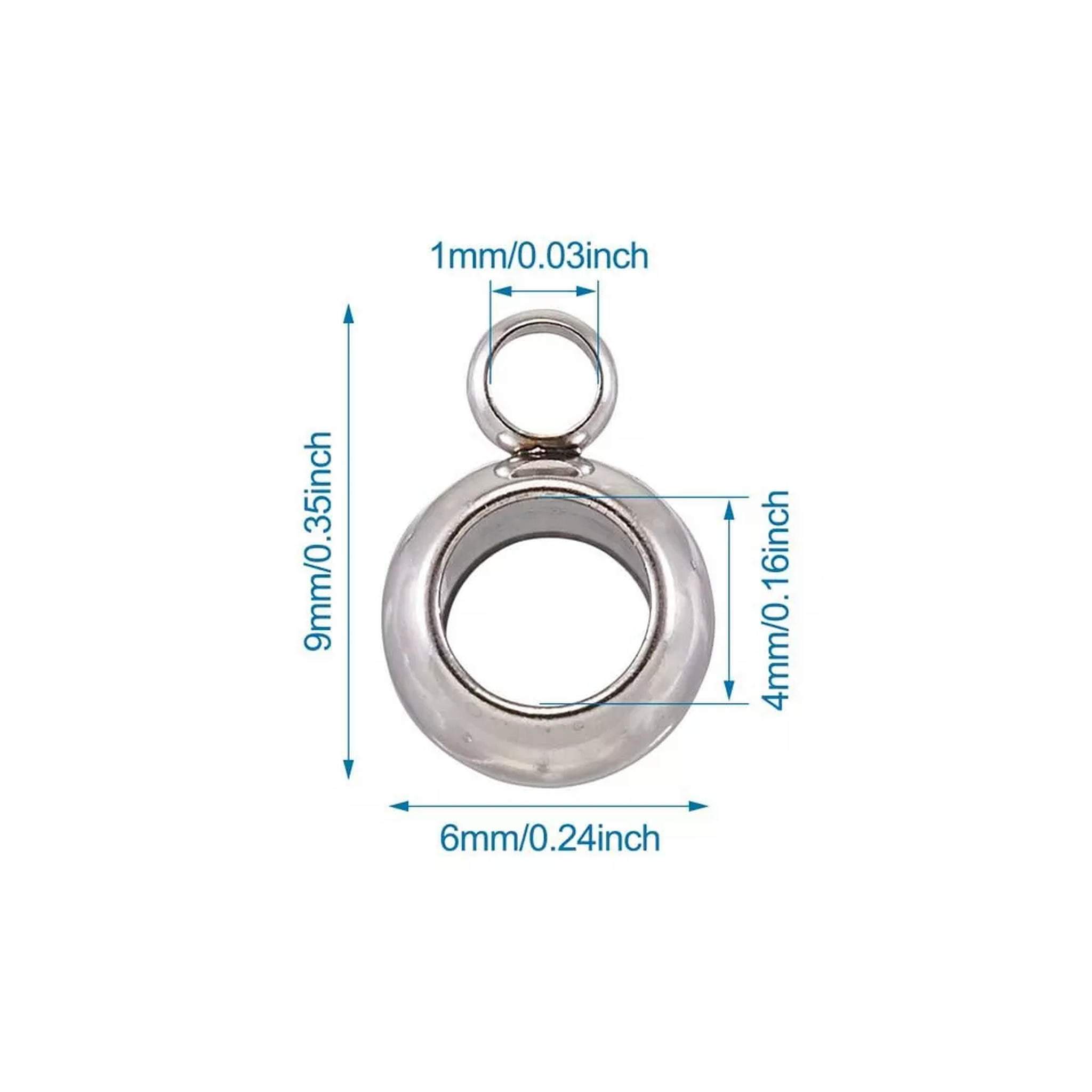 U8MO 100pcs 304 Stainless Steel European Smooth Bail Beads Hanger Connectors 5x9x6mm