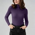 thumbnail image 4 of DYTTDG Women's Ribbed Turtleneck Long Sleeve Knit Pullover, Solid Stretch Slim Soft Base Layer Sweater for Fall Winter Daily Layering, 4 of 8