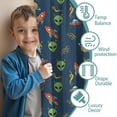 thumbnail image 3 of Blackout Kids Curtains,Alien Rocket Deep Blue Pattern Children's Insulated Curtains Set Of 2,Bedroom Essentials,Toddler Room Decor 52"x84", 3 of 5