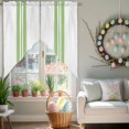 thumbnail image 5 of St. Patrick's Swag Kitchen Curtain Valances, Day Green Stripe Minimalism Style Rod Pocket Curtains Window Treatment Decor Valances for Bedroom Bathroom, 2 Panels 36 x 63 Inch, 5 of 9
