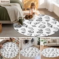 thumbnail image 6 of Ocean Conch Nautilus Large Area Rugs for Bedroom Living Room, Soft Non Slip Carpet Bedside Rug, White Black Coastal Beach Shell Round Floor Cover Kitchen Accent Rug 6' for Dining Room/Office, 6 of 9