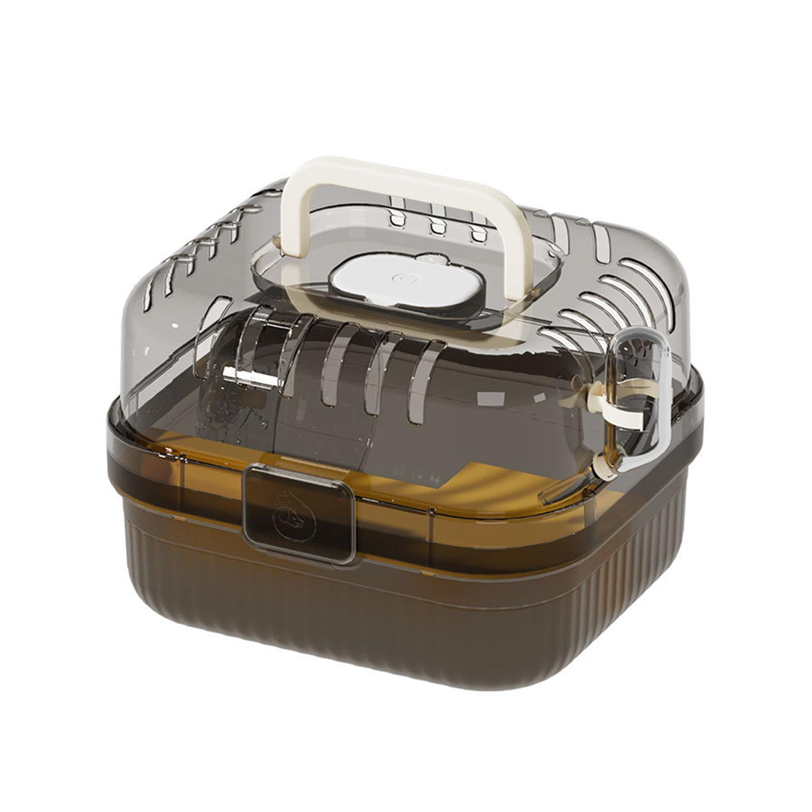 TOOYFUL Hamster Cage Transport Box with Light Handle in The Event of A Small Portable Cage for Pets with Water Bottle for Bunny Mouse Yellow