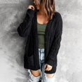 thumbnail image 2 of Lilgiuy Women Casual Soild Long Sleeve Pocket Long Knit Cardigan Sweater Coat，Black,4 Winter Dresses for 2022, 2 of 5