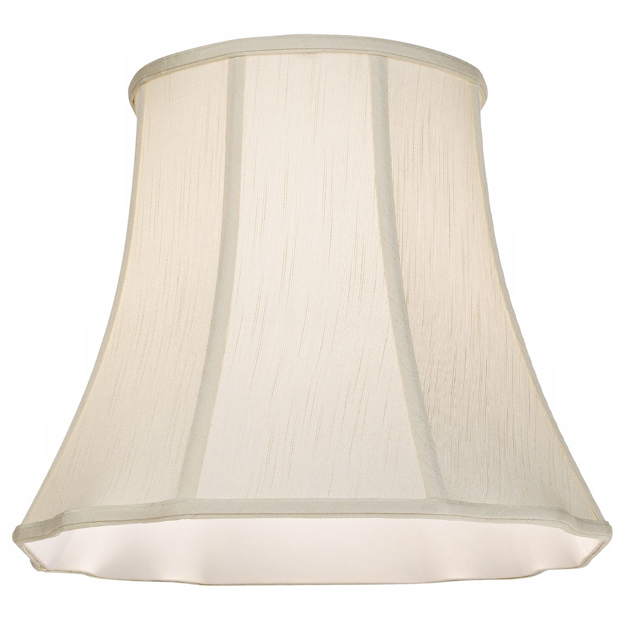 Imperial Shade Creme Medium Bell Cut Corner Lamp Shade 10" Top x 16" Bottom x 14" Slant x 13.5" High (Spider) Replacement with Harp and Finial