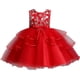 thumbnail image 2 of Vestido de niña de flores de princesa hinchado vestido de tul dama de honor boda fiesta de cumpleaños desfile maxi vestido de fiesta, 2 of 5