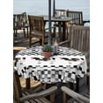 thumbnail image 2 of Outdoor Tablecloth with Umbrella Hole for Patio/Picnic/Party/Camping, Black Plaid Farmhouse Waterproof Table Cloth Round Cover Washable, Watercolor Cute Country Cow Checkered (Dia 54"), 2 of 8