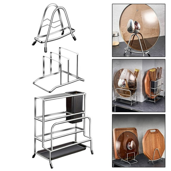 Space-Saving Stainless Steel Cutting Board Holder Storage Rack For Organizing A YIWEI