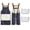 Blue Stripe, variant on HonorHut Kitchen Apron Adjustable Strap Apron with 2 Hand Towel and Sleeve Protectors Waterproof H Back Aprons Striped Design Blue