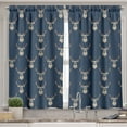 thumbnail image 2 of Ambesonne Deer Valance & Curtain, Retro Hipster Animals, 55"x24", Slate Blue Tan, 2 of 6