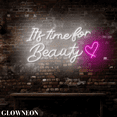 thumbnail image 4 of Glowneon It's Time For Beauty Wall Neon Light, Beauty Spa Salon Decor, 4 of 5