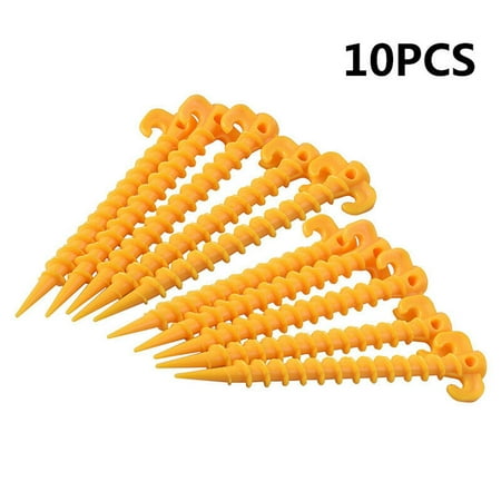 

JINSIJU 10 Pcs/Set Plastic Stakes Hook Support Ground Nails Pegs Screws