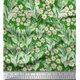 thumbnail image 1 of Soimoi Crepe Silk Fabric Flower & Leaves Watercolor Printed Fabric 1 Yard 42 Inch Wide, 1 of 3