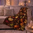 thumbnail image 6 of Autumn Harvest Pumpkin Patch Twisting Vines Berries Rustic, Rustic Botanical Portrait, Warm Flannel Blanket for Sunroom and Reading Nook, Garden Lovers Thanksgiving Gift, Rustic Home Decor, 6 of 9