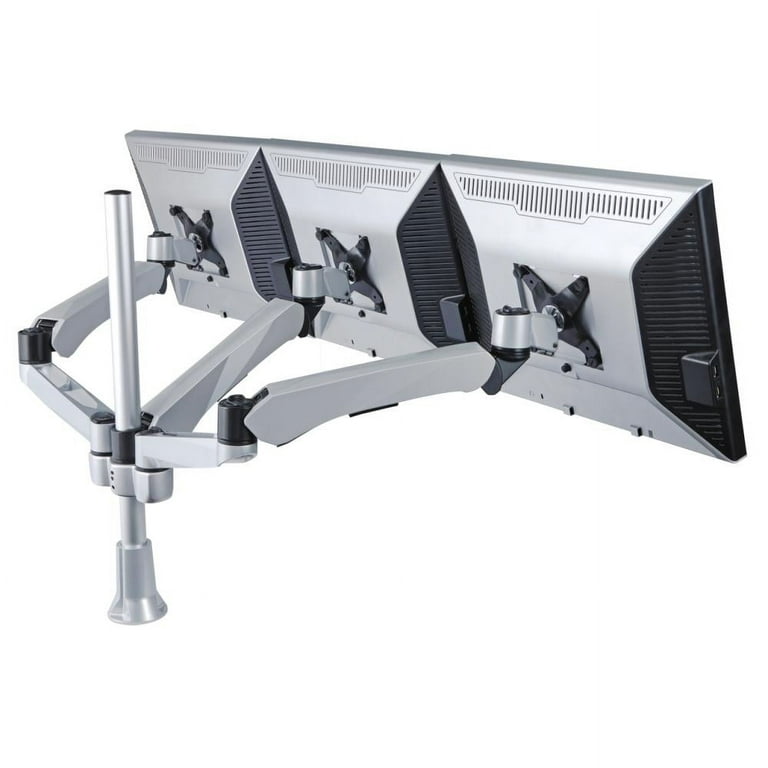 Triple Monitor Desk Mount w/ Spring Arms Dark Gray