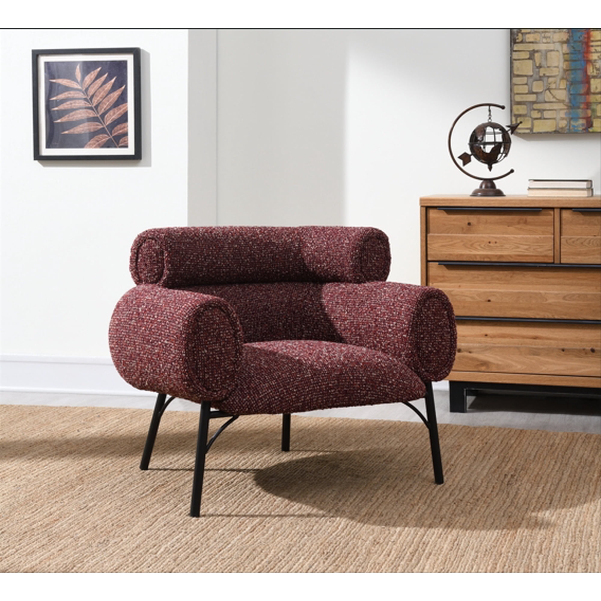 mardi maroon tweed chair product
